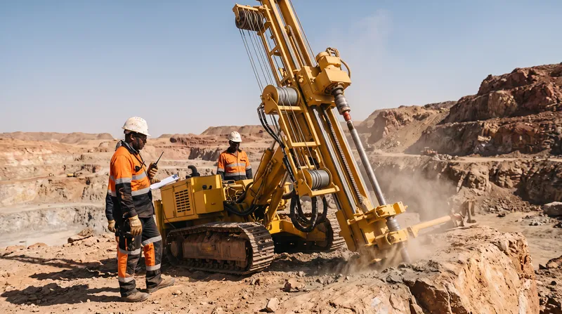 فحص عينات الحفر اللبي والتأكد من نطاقات العروق